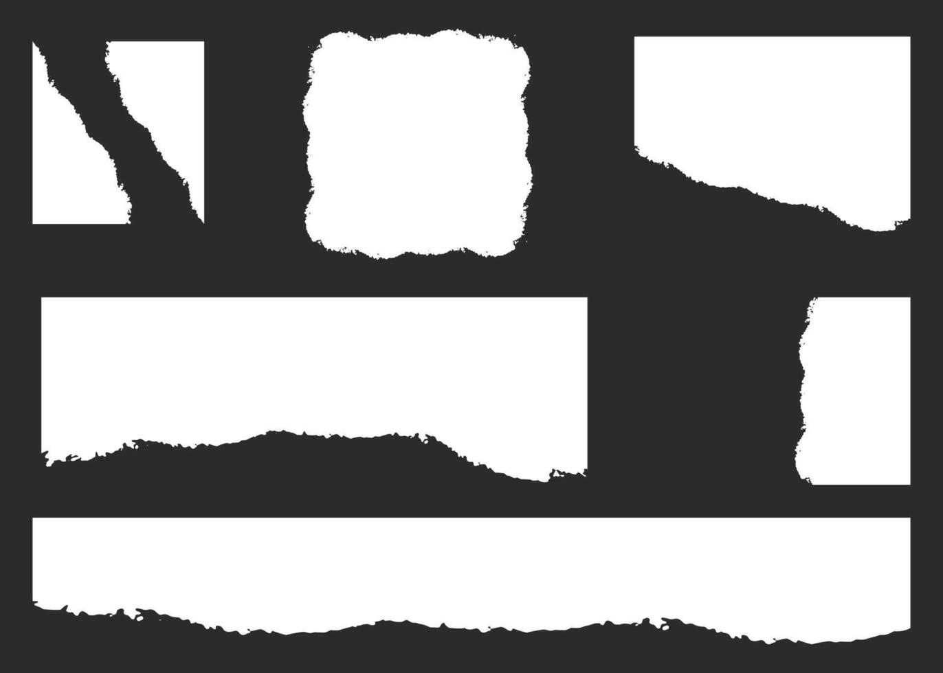Collection of Realistic torn paper set pieces of paper with rough edges vector