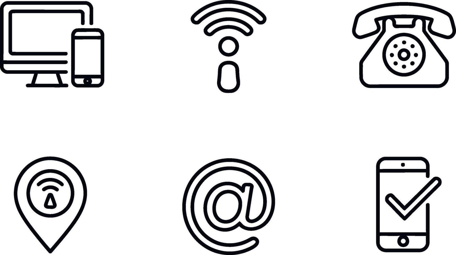 Set Communication and connection line icon vector