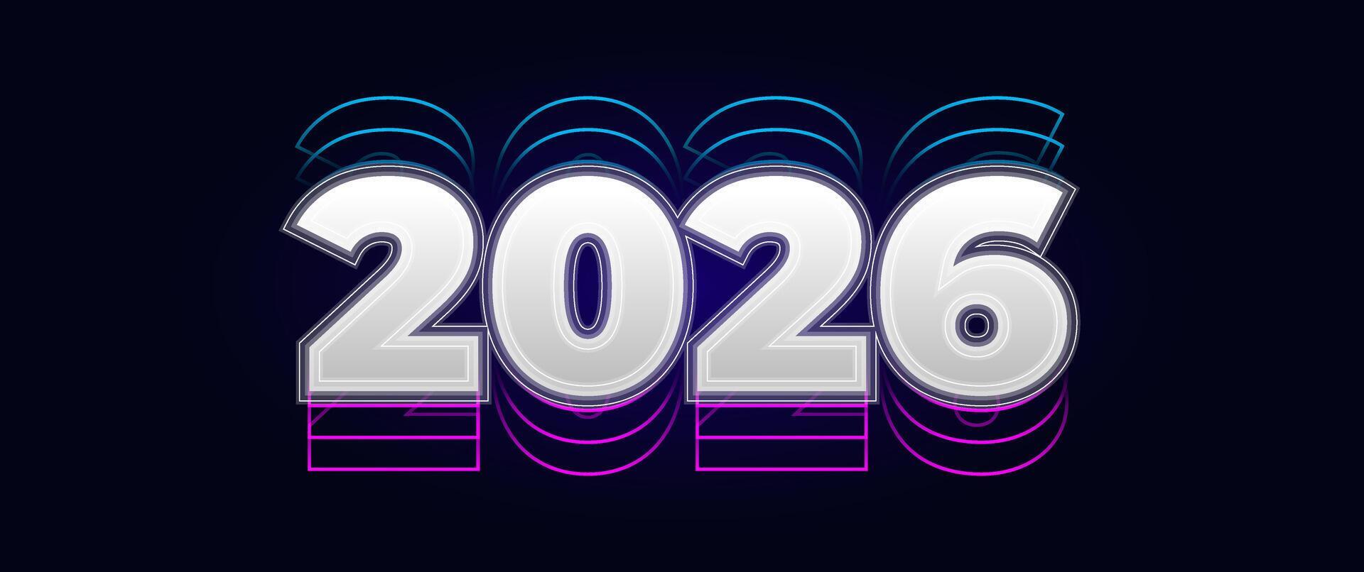 2026 banner design with blue and pink neon light effects, perfect for ...