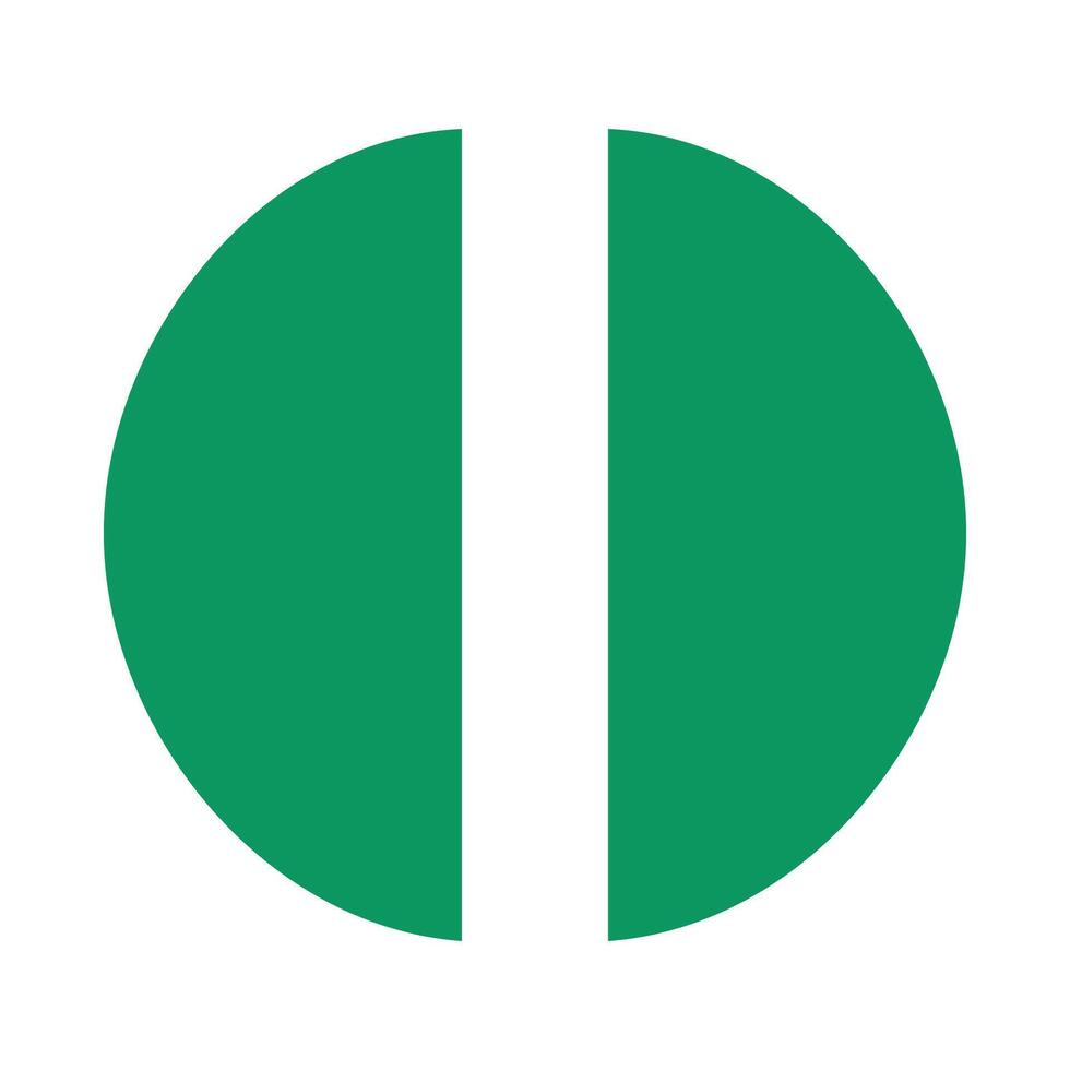 Exit Sign with Split Circle Design. Minimalist Exit Symbol in Green. Conceptual Exit Sign. Safety Exit Icon. Emergency way out. vector