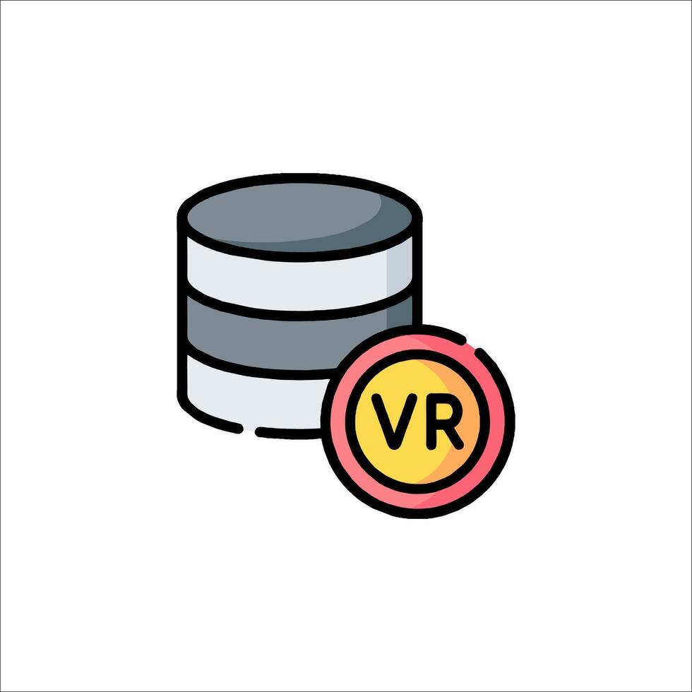 VR Database Icon Virtual Reality Storage Data Management, technology vector