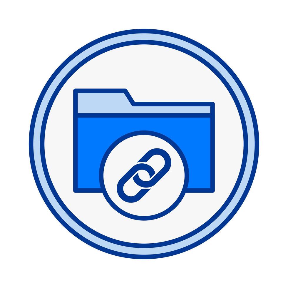 Folder Link Flat Colored Icon for Connected and Shared Files vector