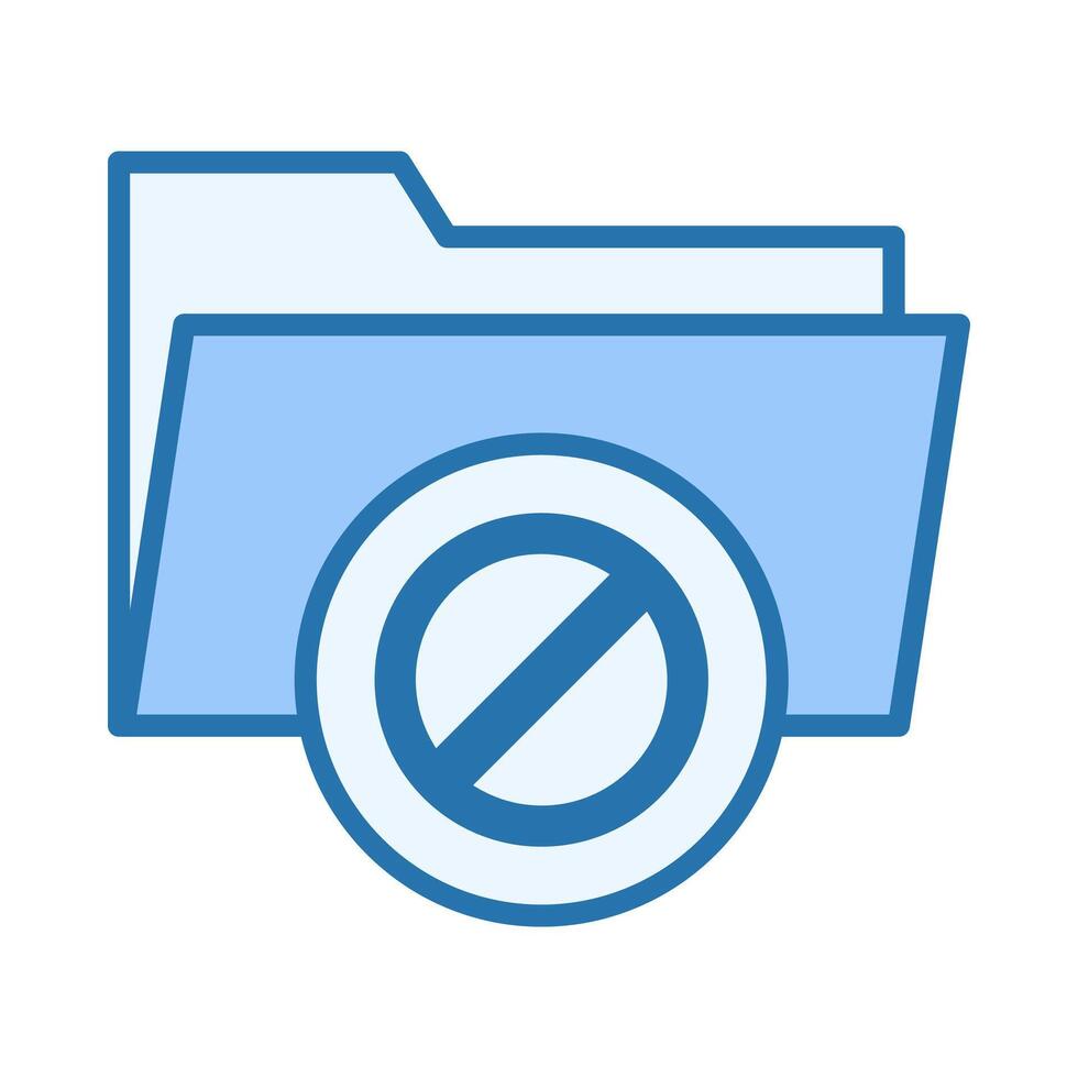 Folder Block Flat Colored Icon for Restricted Content Access vector