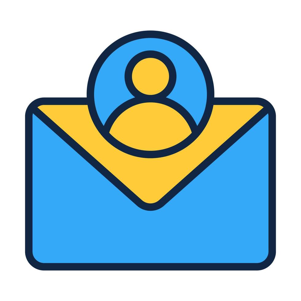 Email User Flat Colored Icon for Account Messages and User Inbox vector