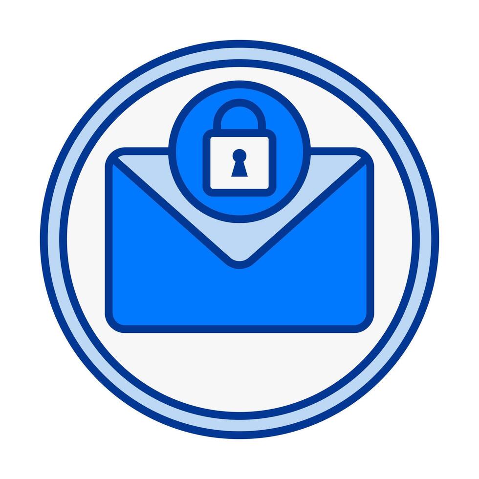 Email Secure Flat Colored Icon for Protected Messaging and Privacy Tools vector