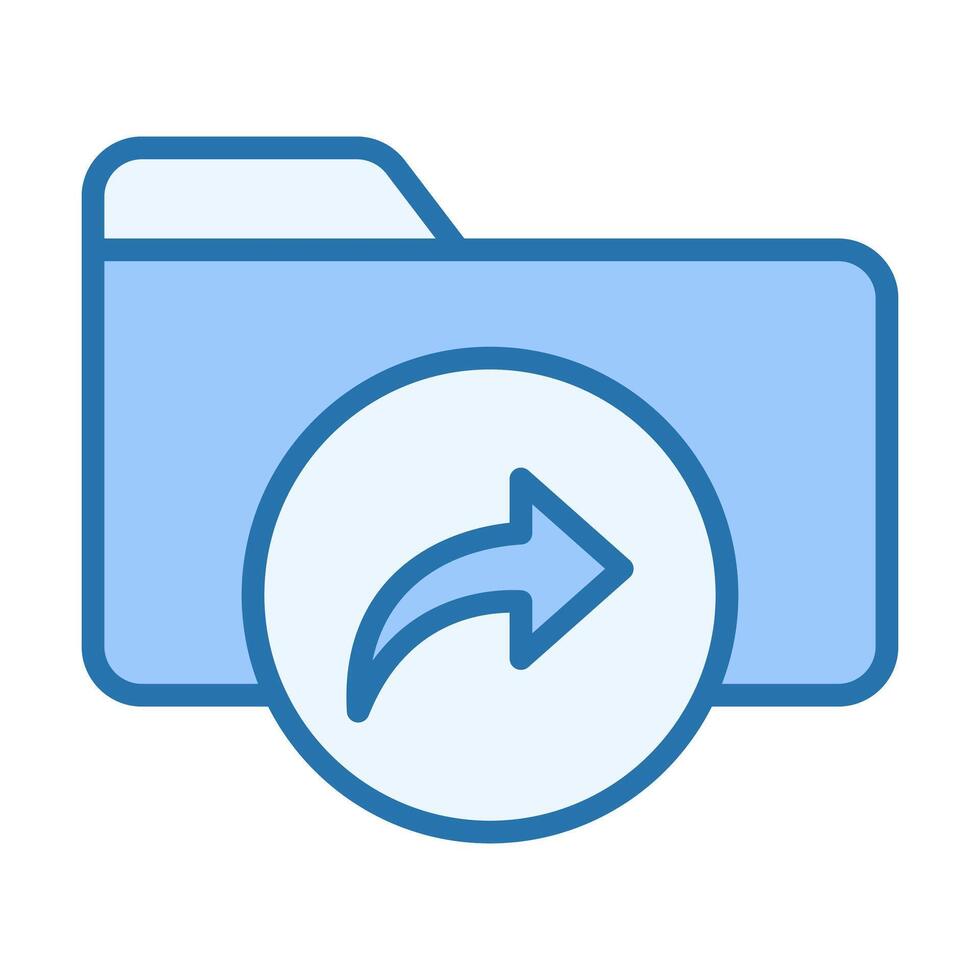 Folder Share Flat Colored Icon for File Sharing and Collaboration vector