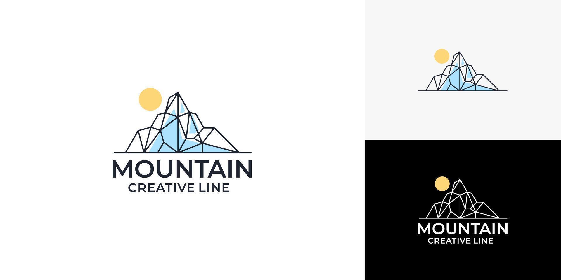 minimalist abstract iceberg simple abstract outline style, mountain range illustration design template vector