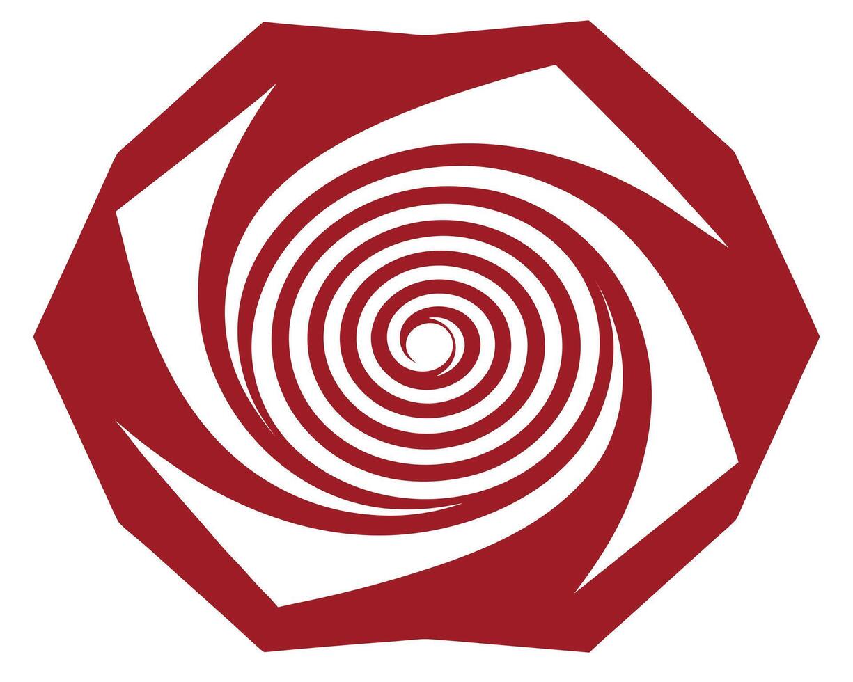 Abstract red spiral design isolated on white background, creating a mesmerizing and dynamic effect vector