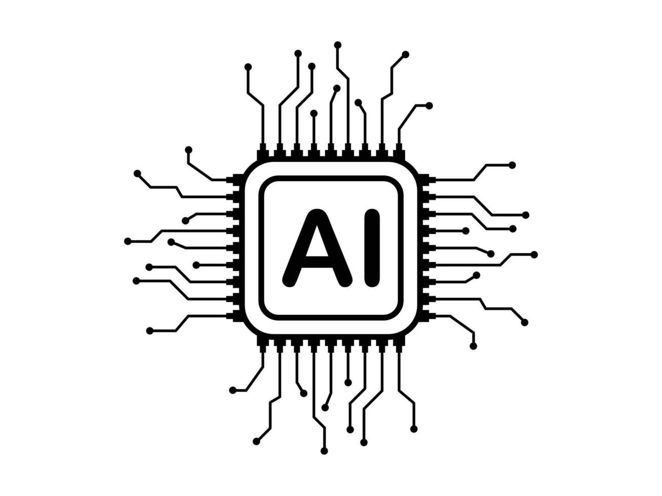 Modern Artificial Intelligence Icon for Digital Interfaces vector