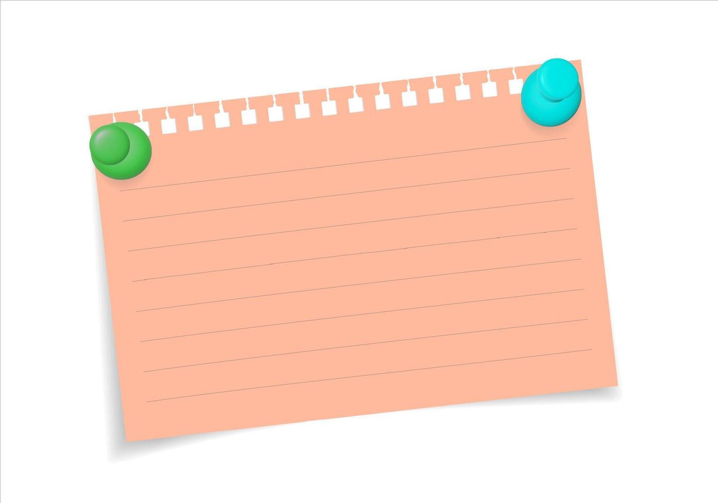 Set of paper notes on pins Paper stickers, notes on pins. Paper notebook sheets fastened with pins, collection for design vector