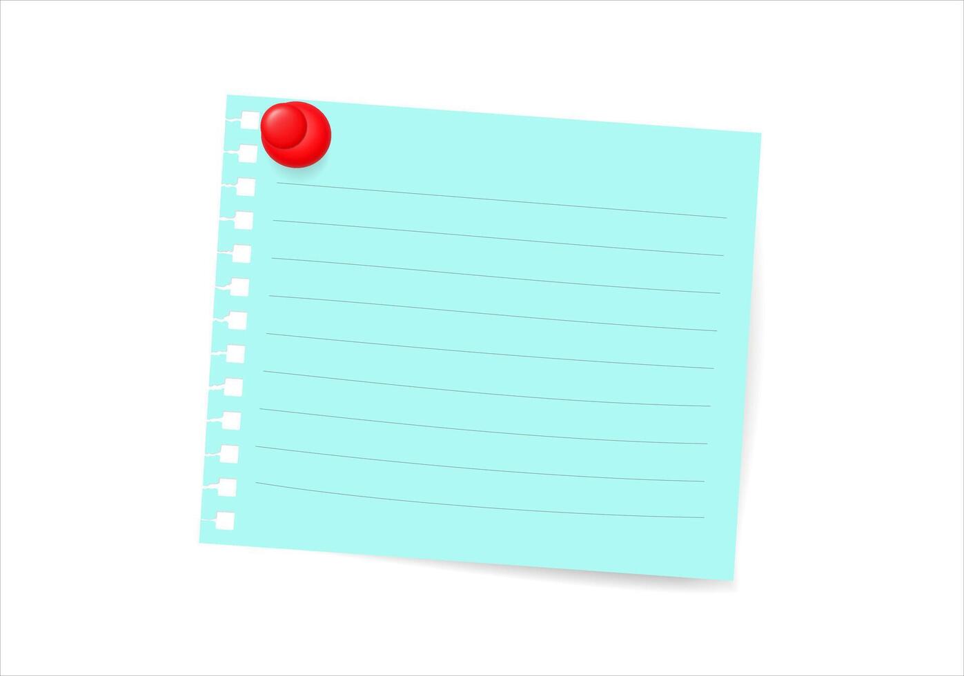 paper sticker with push pin. Clean blank note sheet for message, planner, or business presentation design. vector