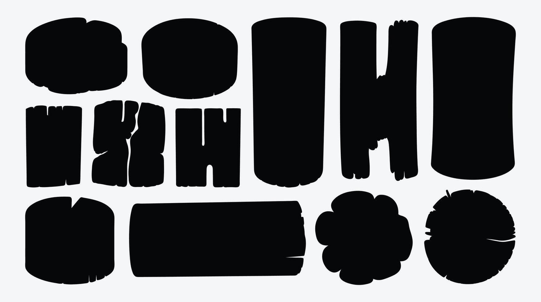 Various wood log silhouettes with different shapes and sizes design vector