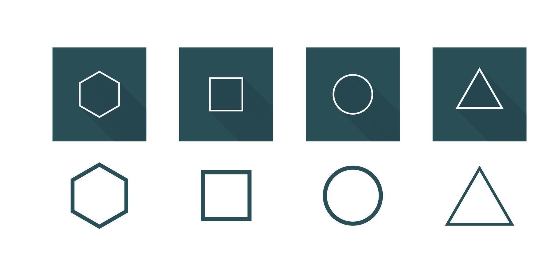 Circle square triangle geometric shapes. vector