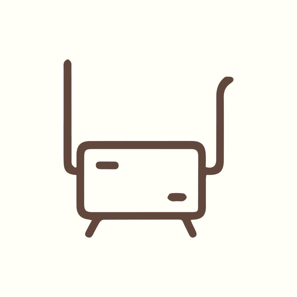 Minimalist WiFi Router Icon Representing Internet Connectivity and Wireless Technology vector