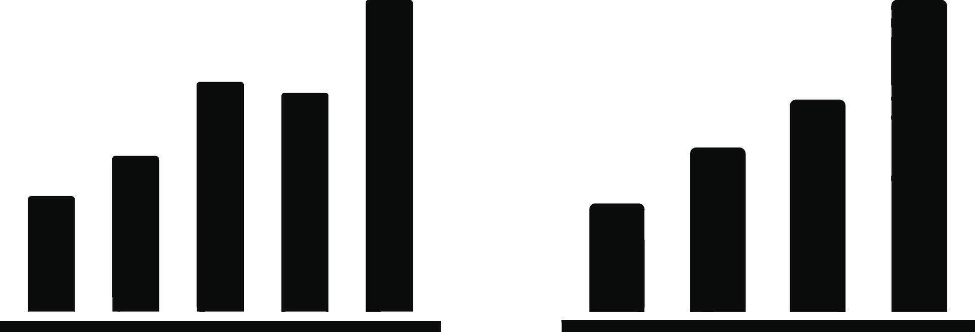 Comparison of Two Bar Charts Analyzing Data and Visual Representation for Business Analytics vector