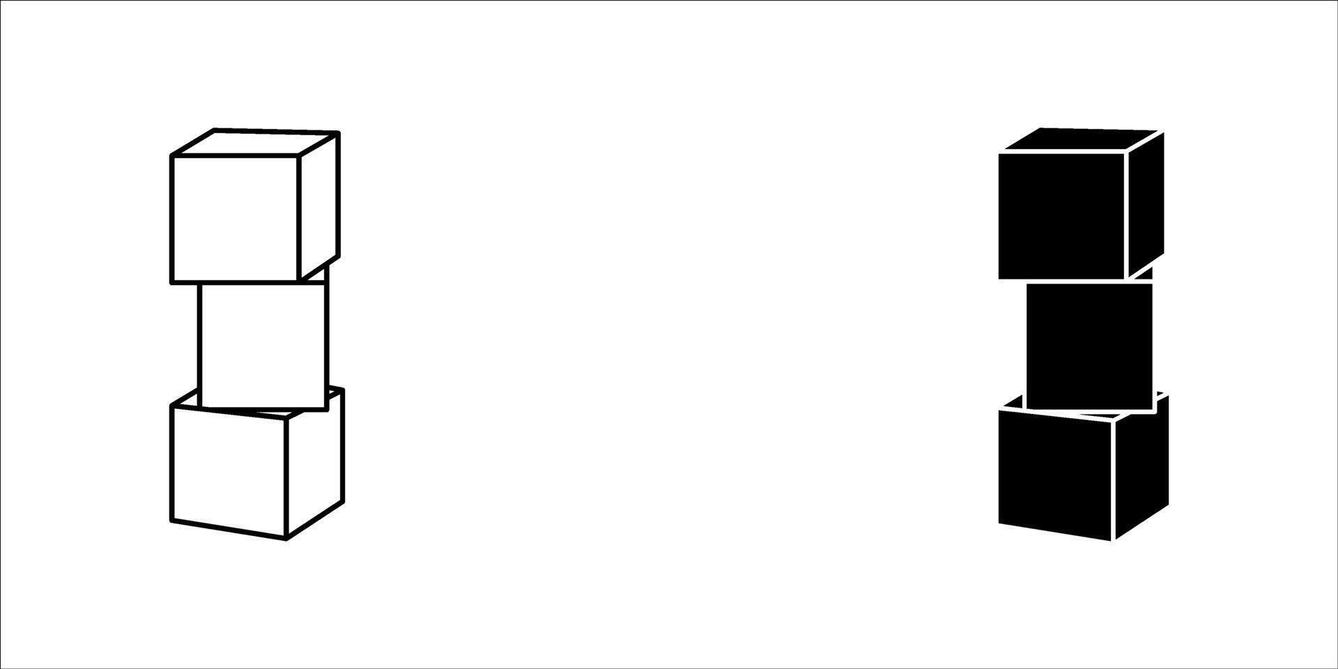 Building blocks line icon set Thin line flat symbol of toys and construction. illustration on white background, eps10. vector