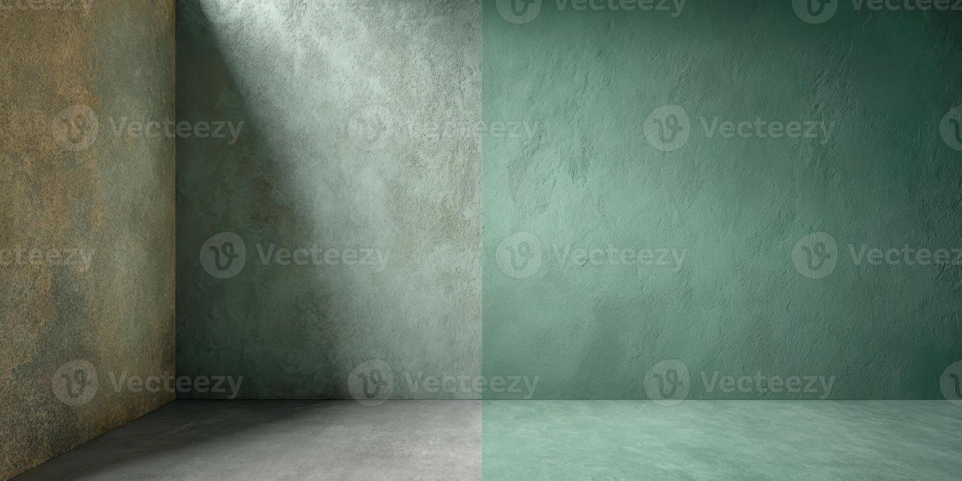 Light and shadow contrast in empty modern room space photo