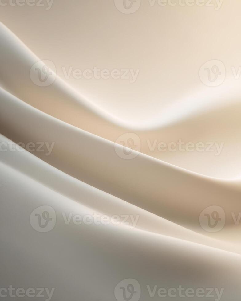Soft cream fabric waves create a calm and elegant texture photo