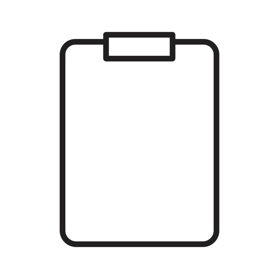 Blank clipboard line icon. A simple symbol for notes, tasks, checklists, and documents, isolated on a white background. vector