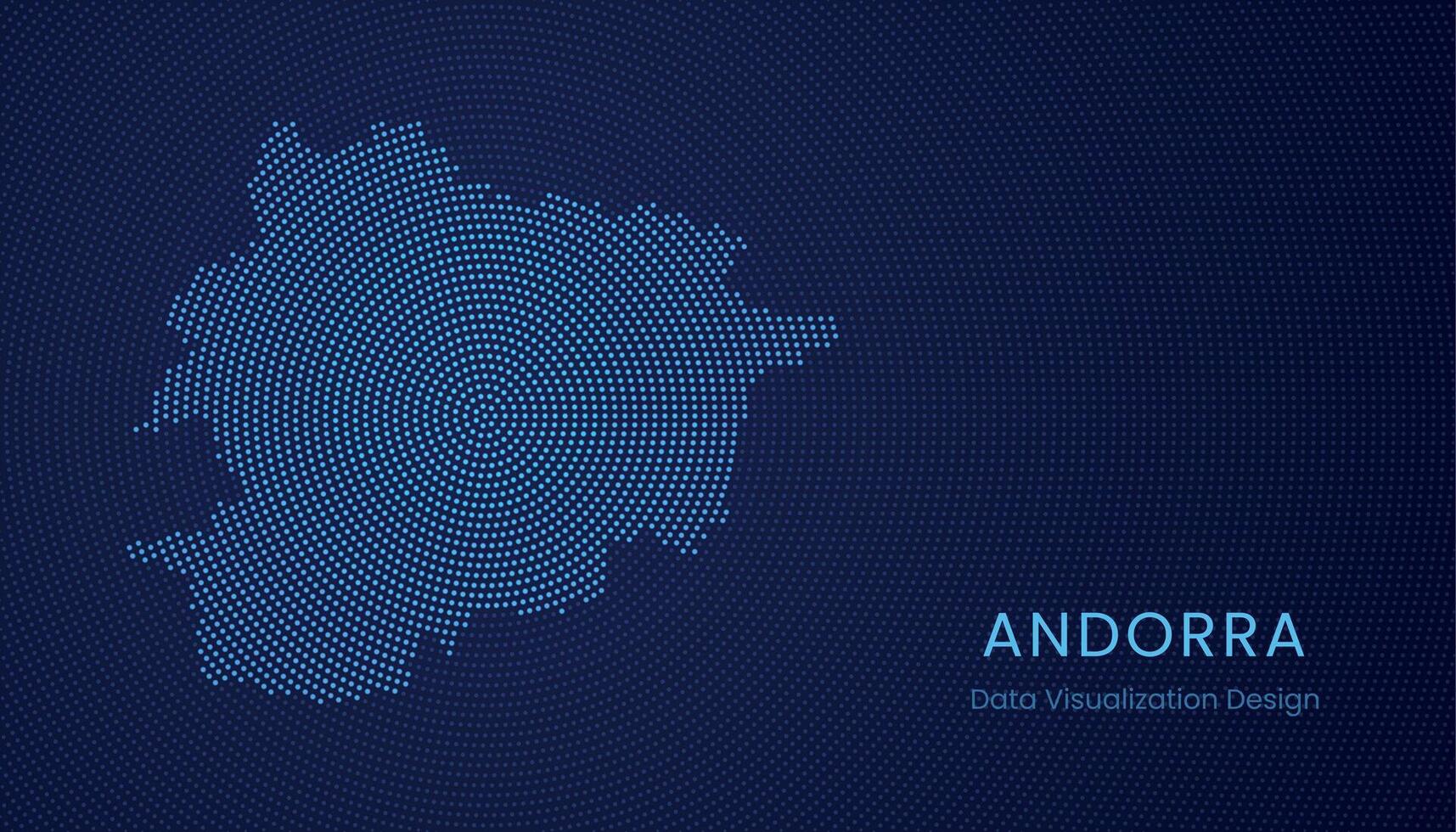 Andorra dotted digital map for data visualization design vector