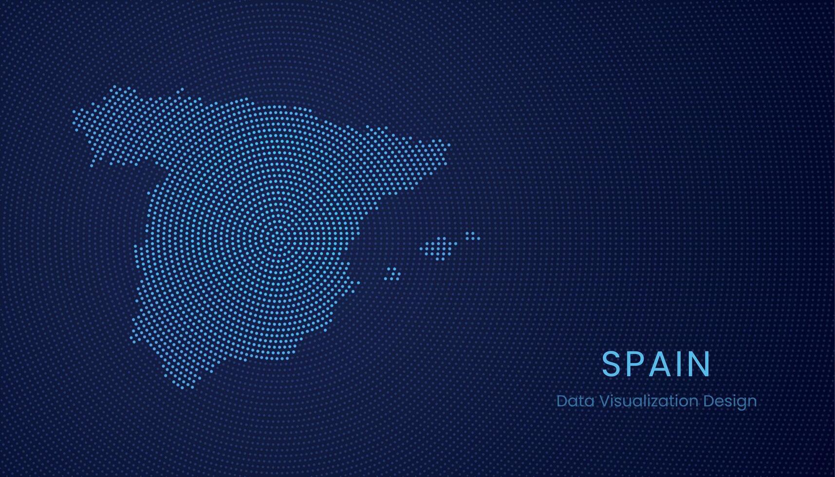Spain dotted digital map for data visualization design vector