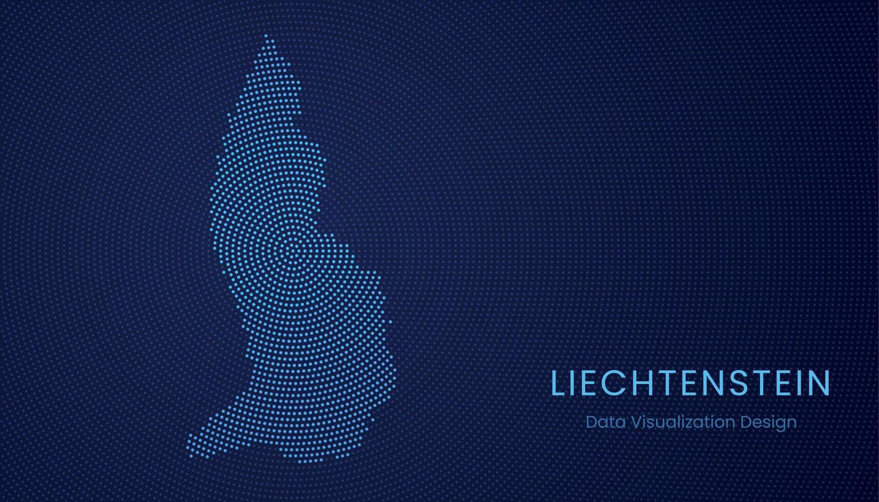 Liechtenstein dotted digital map for data visualization design vector