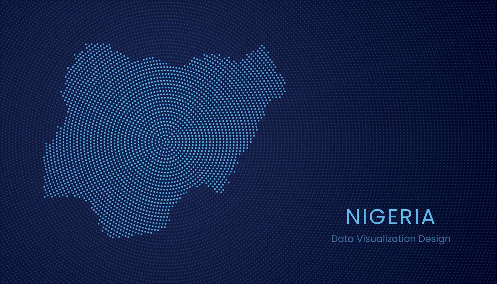 Nigeria dotted digital map for data visualization design vector