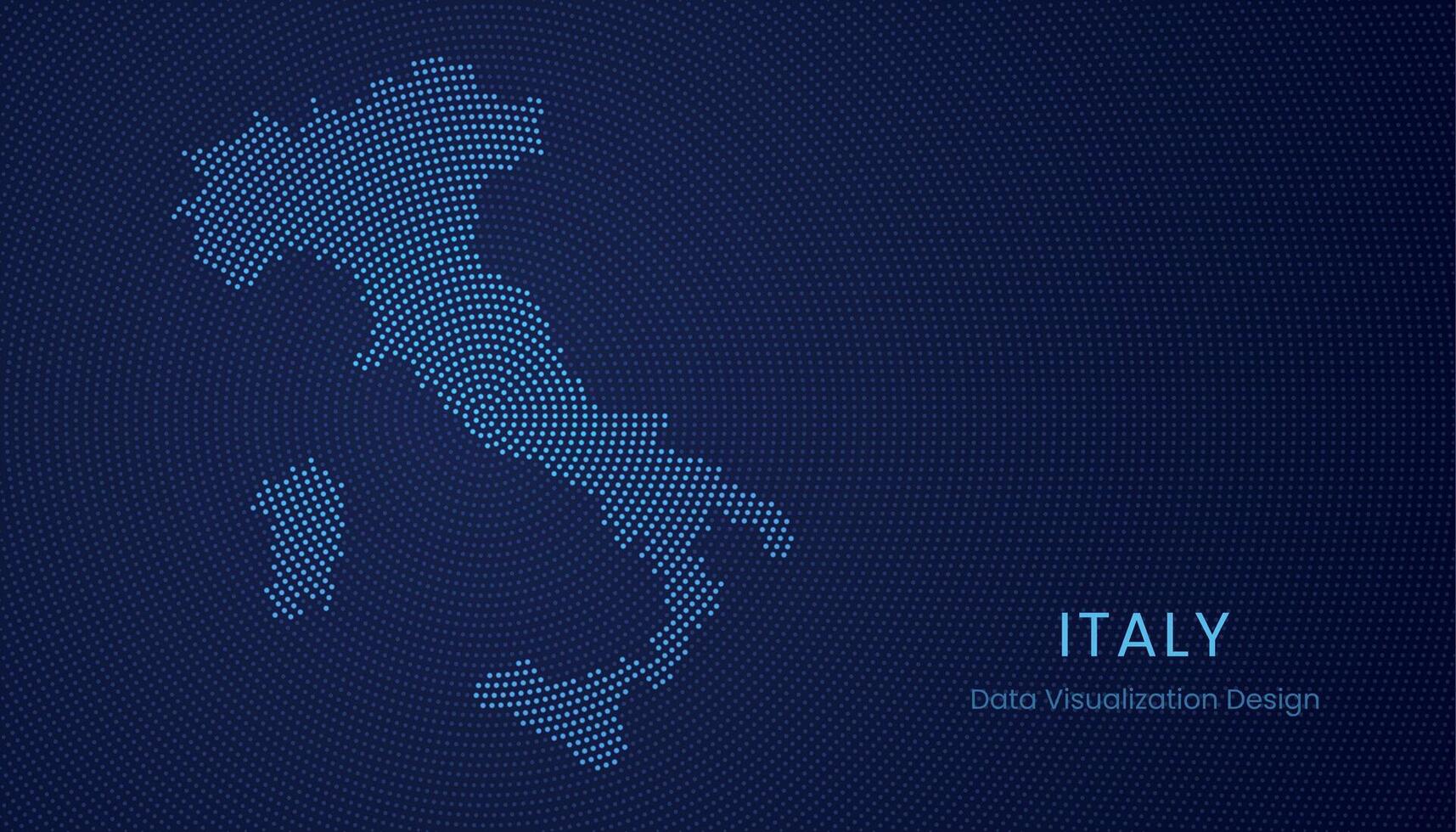 Italy dotted digital map for data visualization design vector