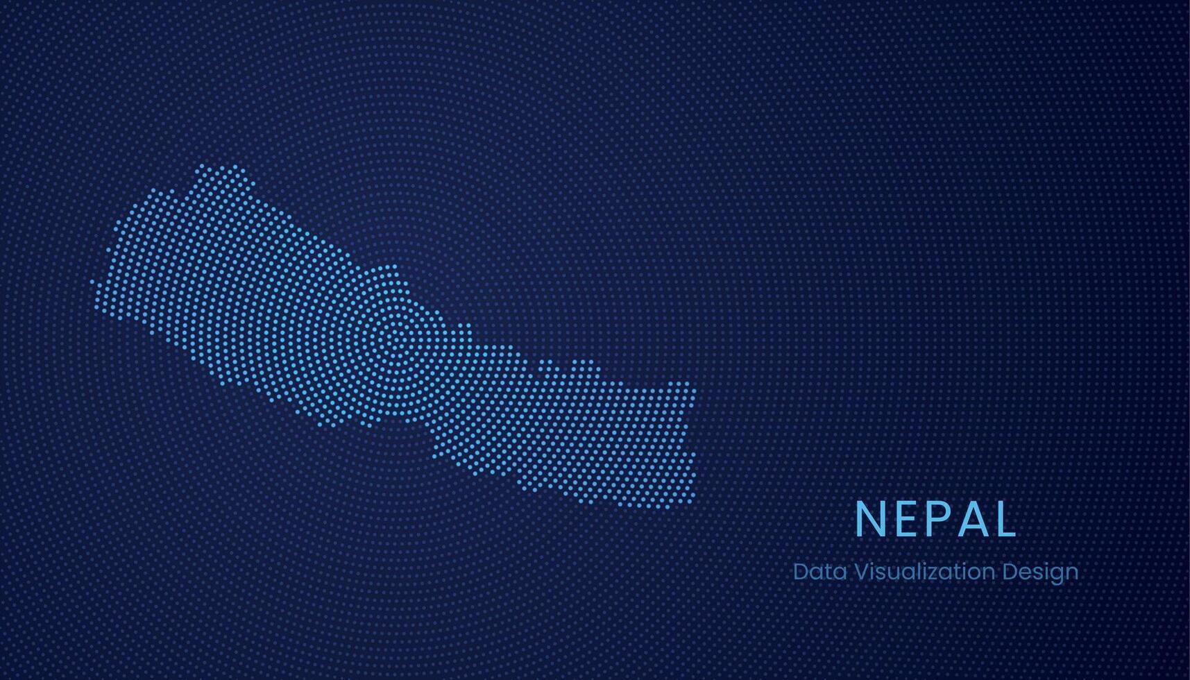 Nepal dotted digital map for data visualization design vector