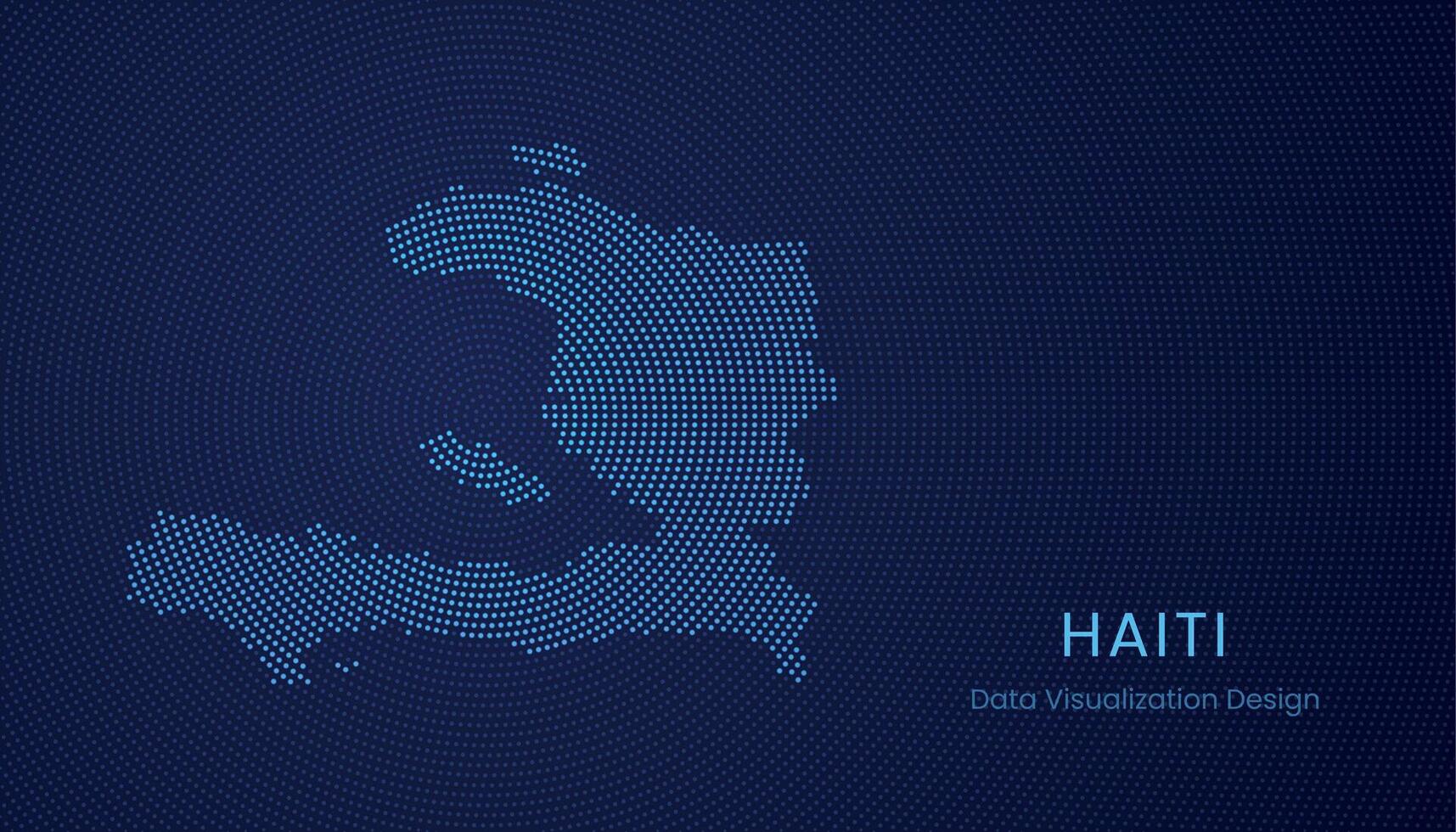 Haiti dotted digital map for data visualization design vector