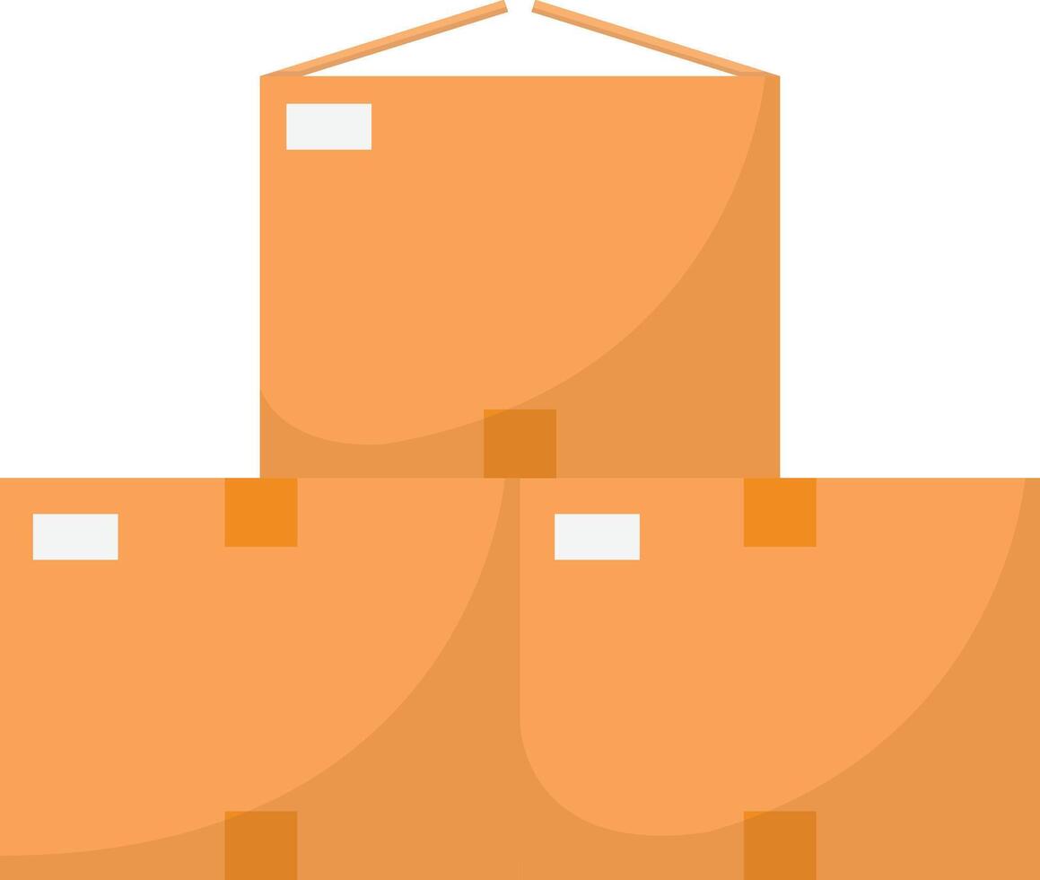 Stack of Cardboard Boxes Flat Illustration. Clean Icon Design Element on Isolated White Background vector