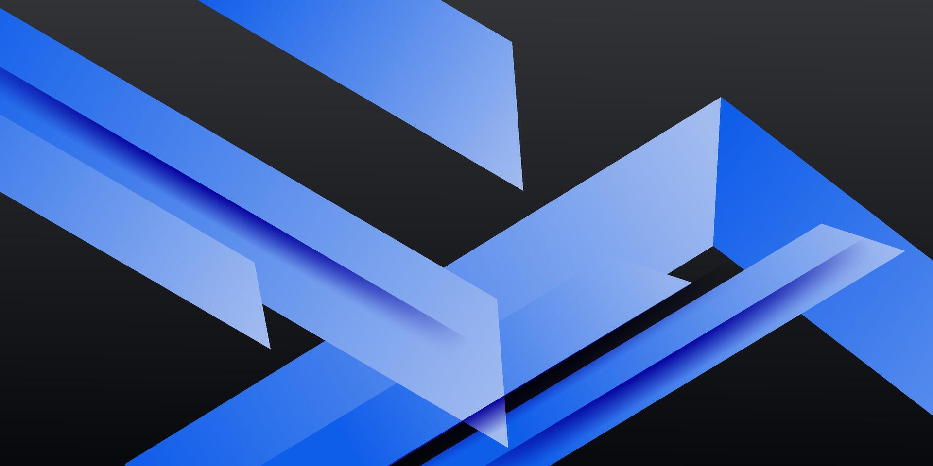 Modern blue digital technology presentation background with shadows. Abstract blue square paper cut background. eps10 vector