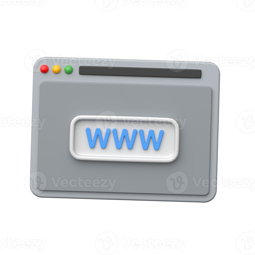 3d rede navegador janela ícone representando local na rede Internet e Internet navegando png