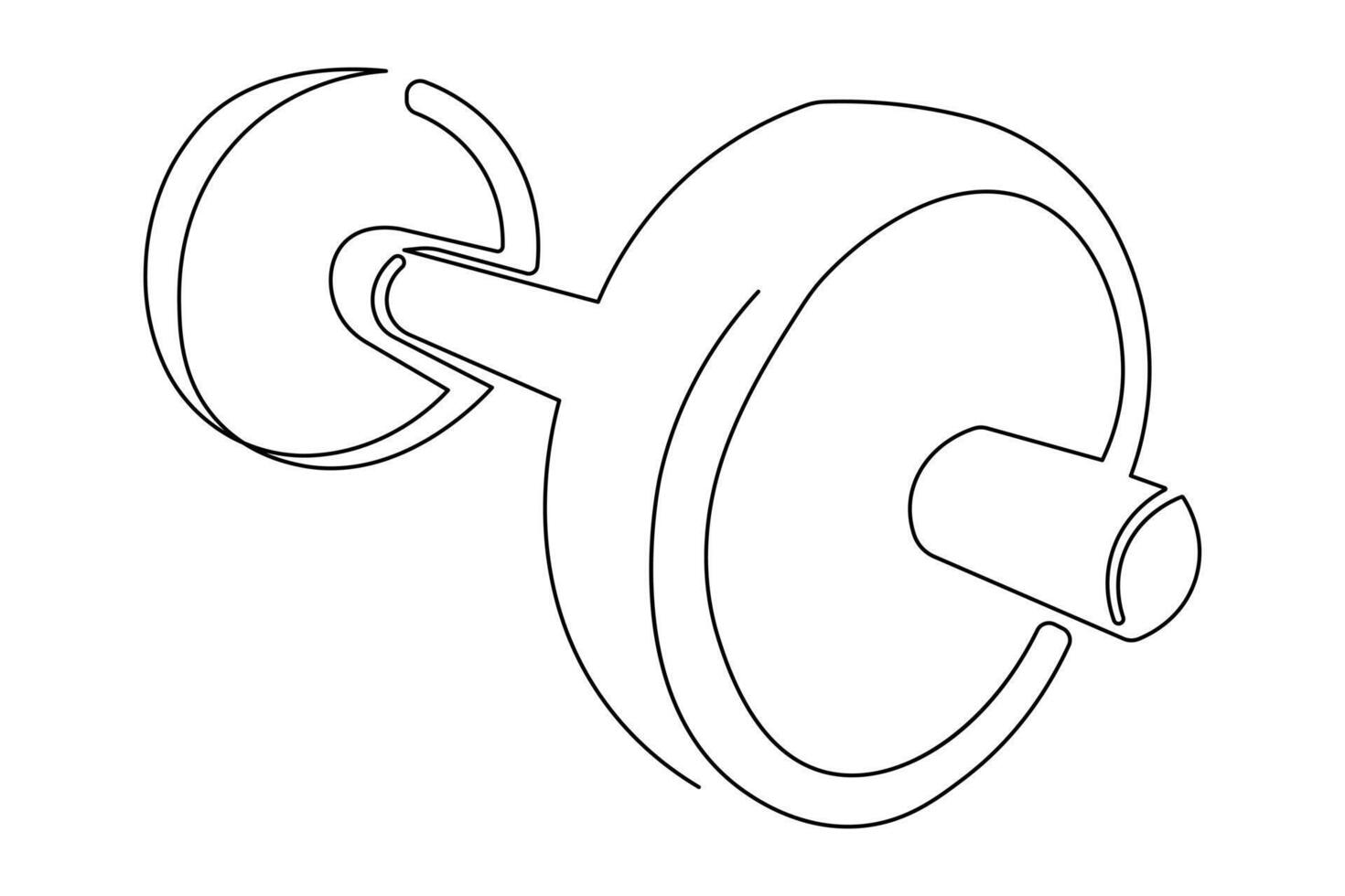 Dumbbell icon continuous one line drawing minimalist style isolate outline vector