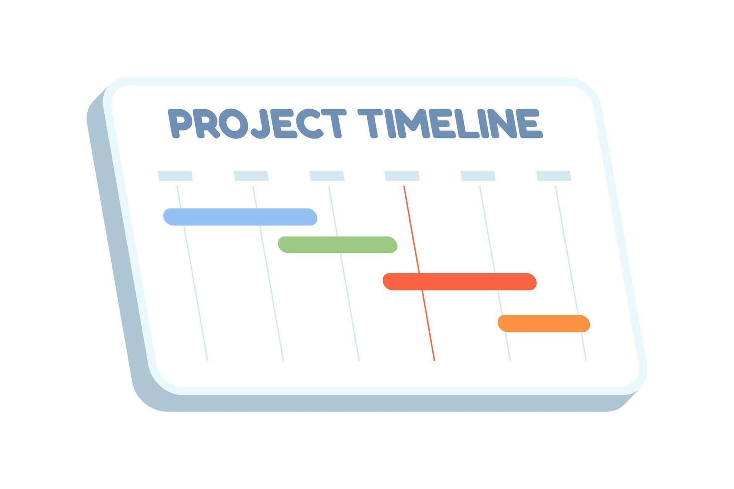 Business project timeline concept illustration, showing planned stages, workflow progress, and organized steps for strategic development. vector