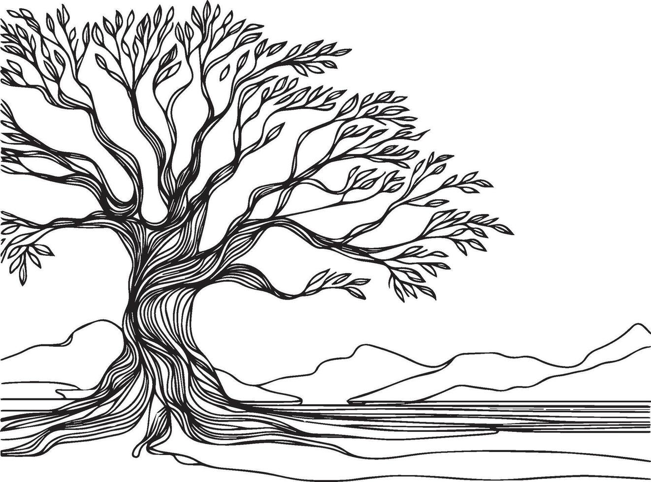 un continuo de un árbol con No hojas vector