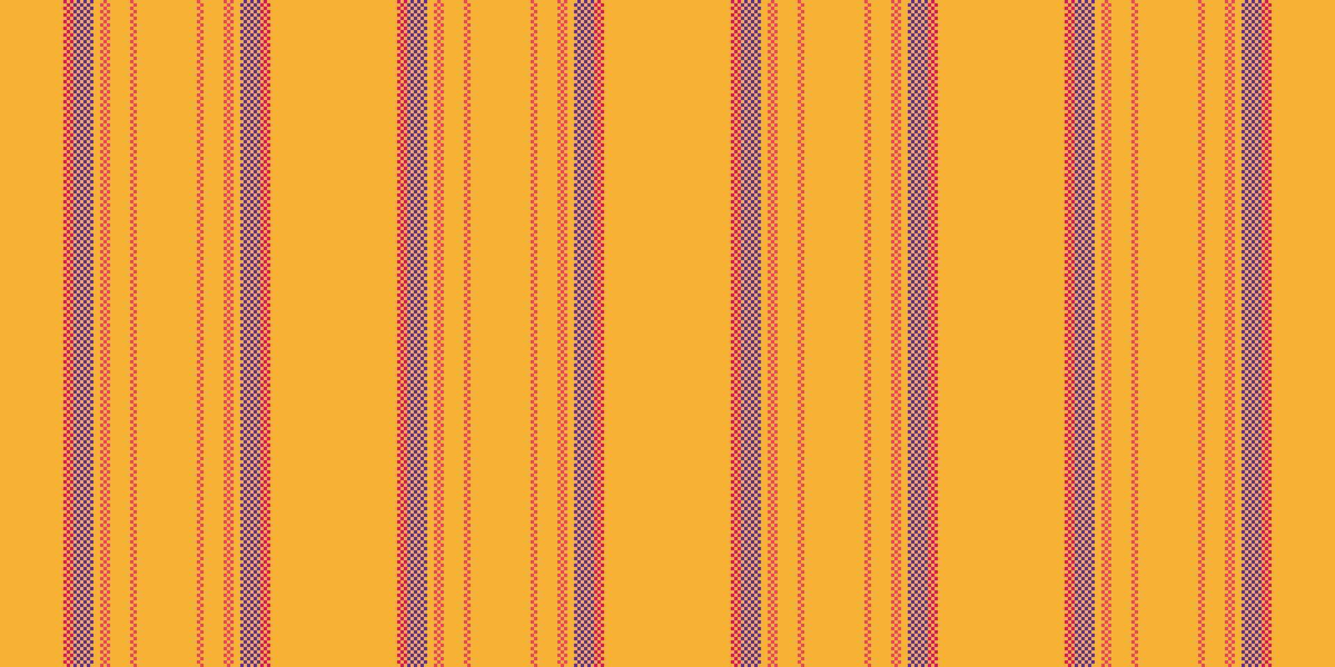 Horizon textile texture pattern, sketch fabric lines. Outside background stripe vertical seamless in amber and indigo colors. vector