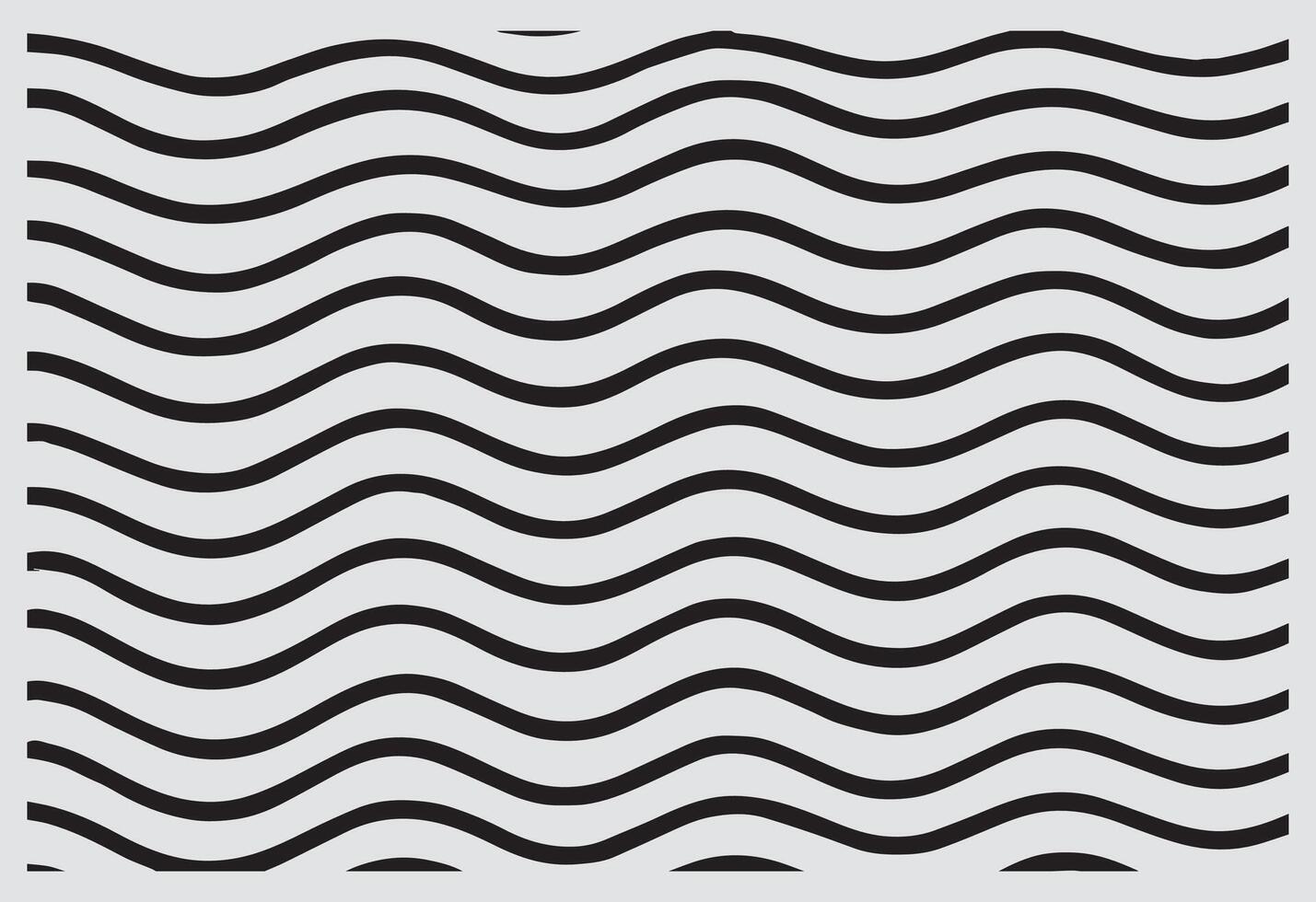 Abstract black and white wavy lines pattern creating a visual illusion of movement and depth vector