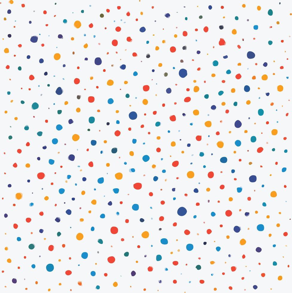 A vibrant abstract background featuring a dense scatter of colorful small dots and speckles on a white canvas vector