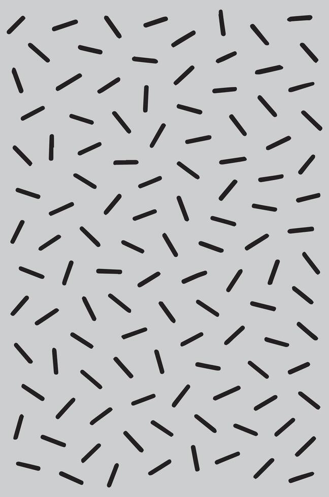 Abstract pattern of scattered black dashes on a light gray textured background vector