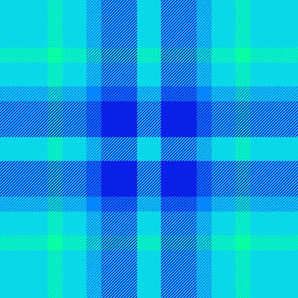 Jersey tartan check, simplicity plaid textile background. Multicolor texture pattern seamless fabric in bright and azure traditional colors. vector