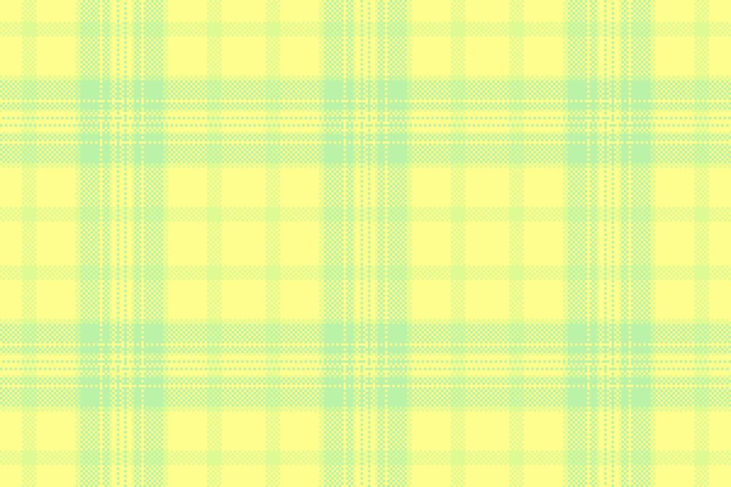 Fresh, pixelated plaid pattern in pastel yellow and mint green. Versatile design for digital backgrounds, textiles, or retroinspired visuals. Sweet, gentle and modern. vector