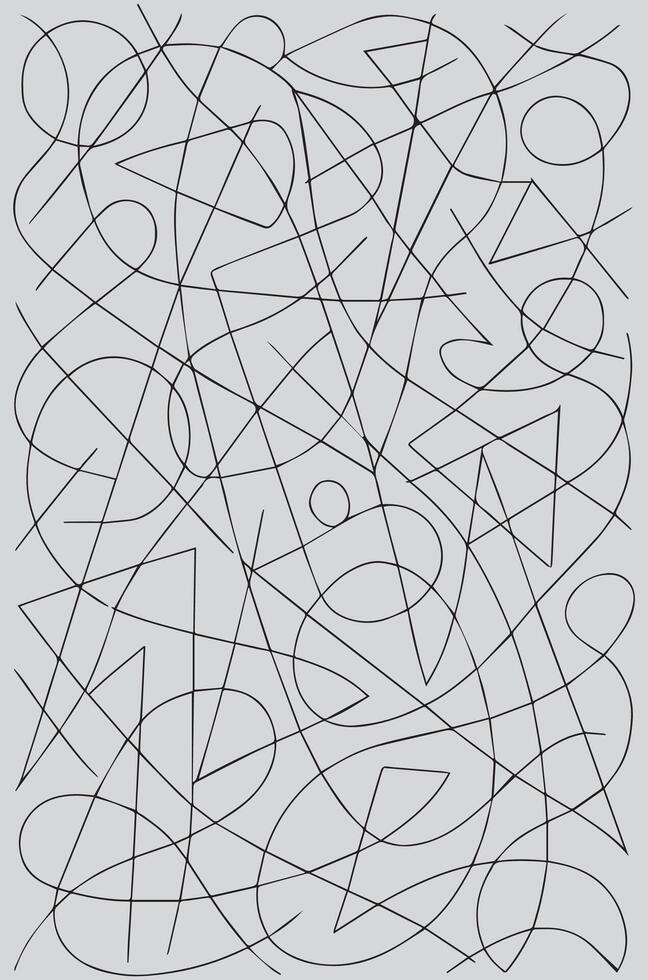 resumen caótico red de intersectando líneas y geométrico formas creando un complejo visual modelo vector