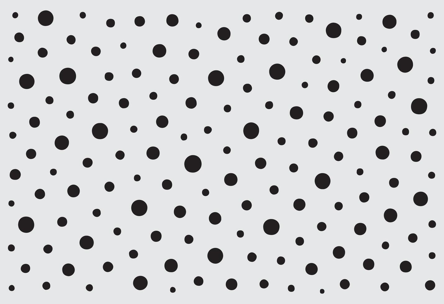 Abstract black polka dots scattered randomly across a light gray textured background creating a playful and modern pattern vector