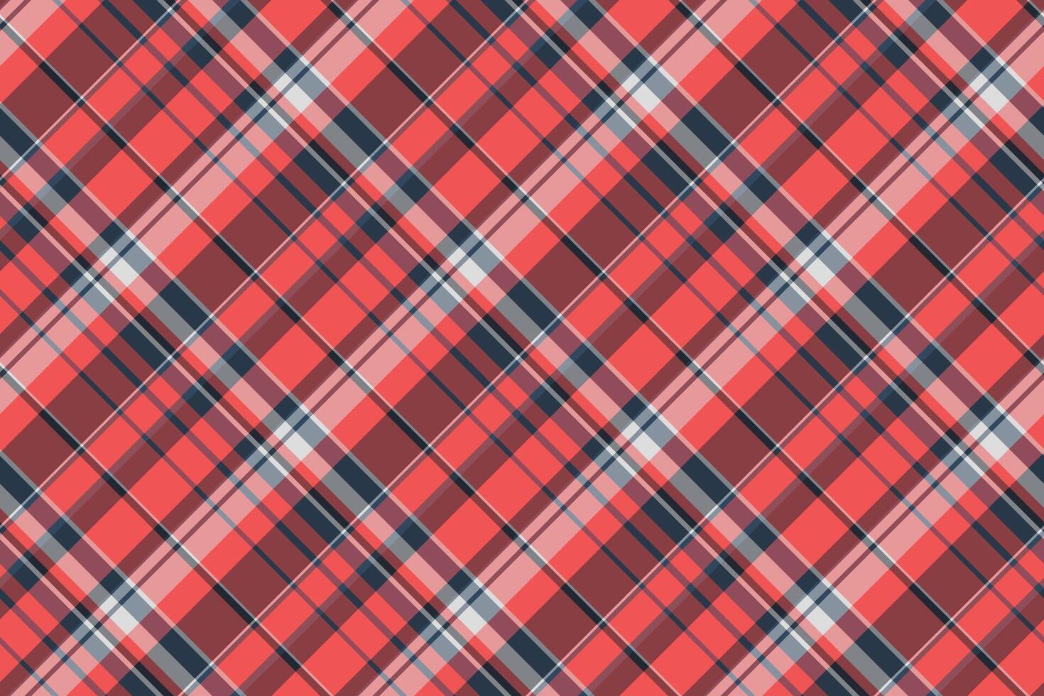 Classic plaid pattern. Red, pink, gray and navy hues create a timeless design. Ideal for backgrounds, textiles, apparel, or festive themes and creative projects. vector