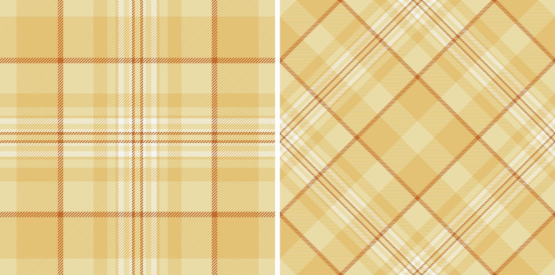 Warm beige plaid patterns, evoking autumn vibes. Use for backgrounds, fabrics, or graphic design projects requiring a classic, textured aesthetic. vector