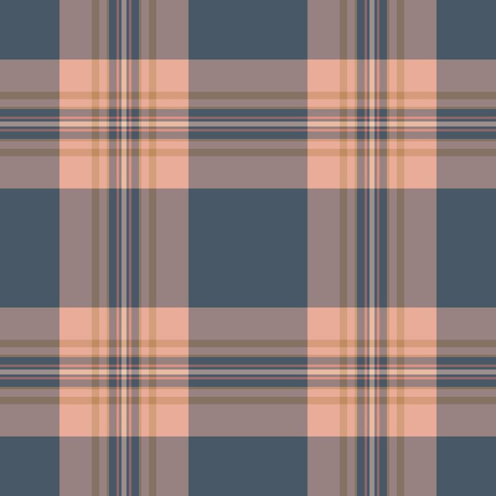 Windowpane fabric plaid tartan, workshop check textile pattern. Pyjamas background seamless texture in pastel and orange colors. vector