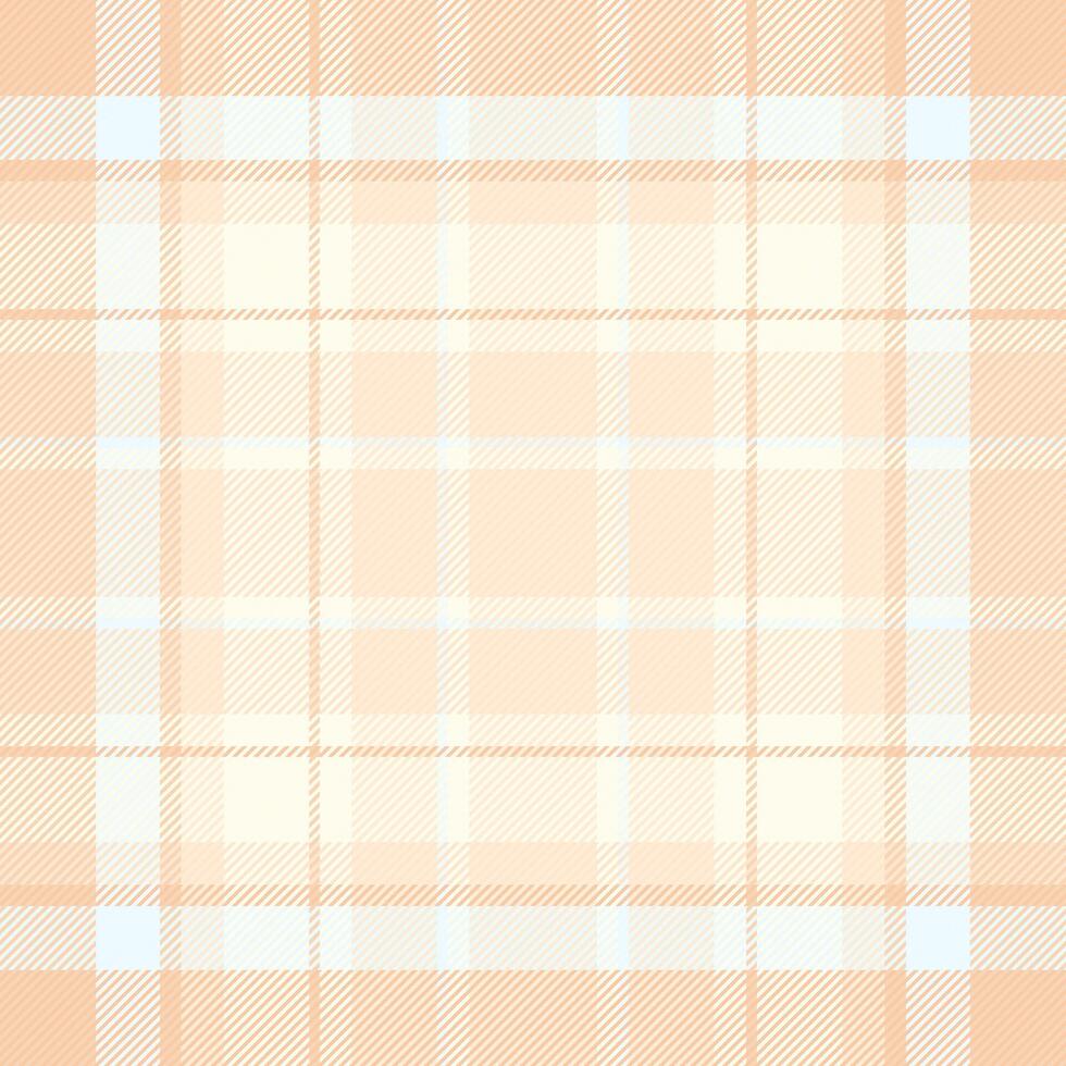 Suit texture pattern plaid, comfortable tartan background. Repeatable patterns fabric seamless check textile in ivory and blanched almond colors. vector