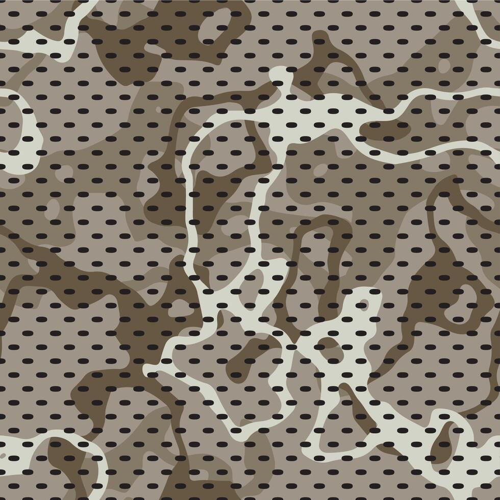 Military camouflage pattern with perforating dots texture vector