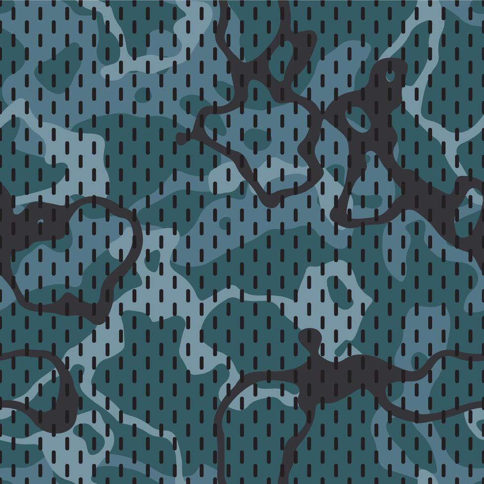 Seamless camouflage pattern overlaying a mesh texture vector